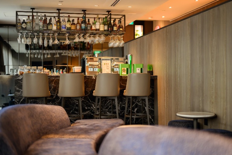 Sofa by the bar counter at Dao by Dorsett AMTD Singapore.