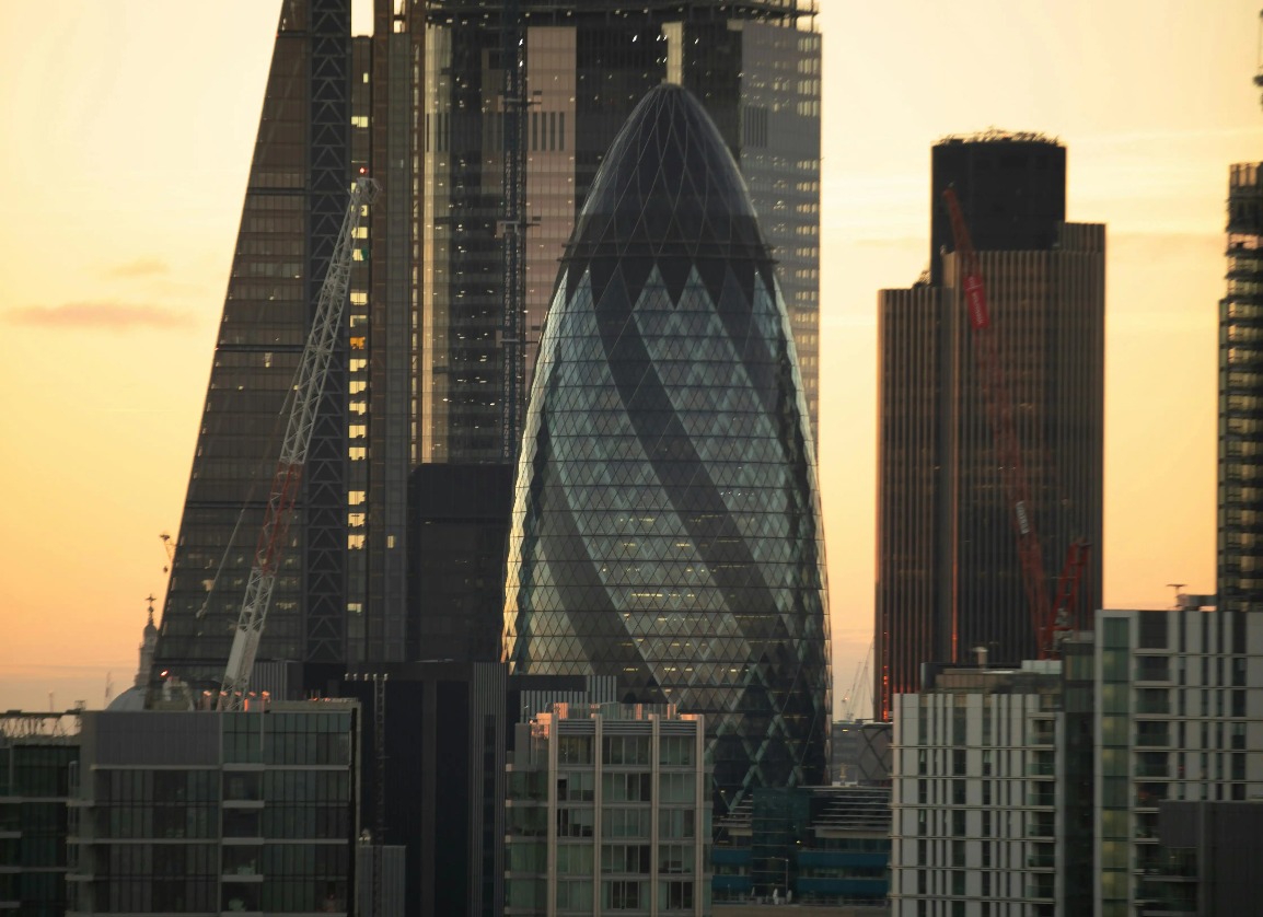 30 St Mary Axe, The Gherkin in London.