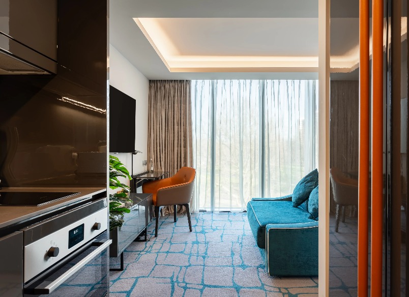 Living area Dao Studio Park View Room in Dao by Dorsett West London.
